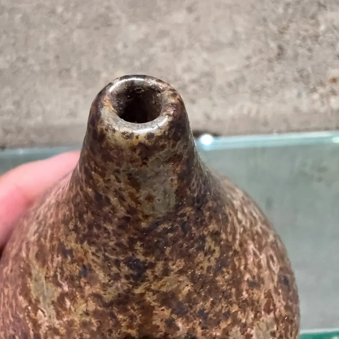 1970s Modern Studio Art Speckled Glazed Weed Pot Bud Vase - 2