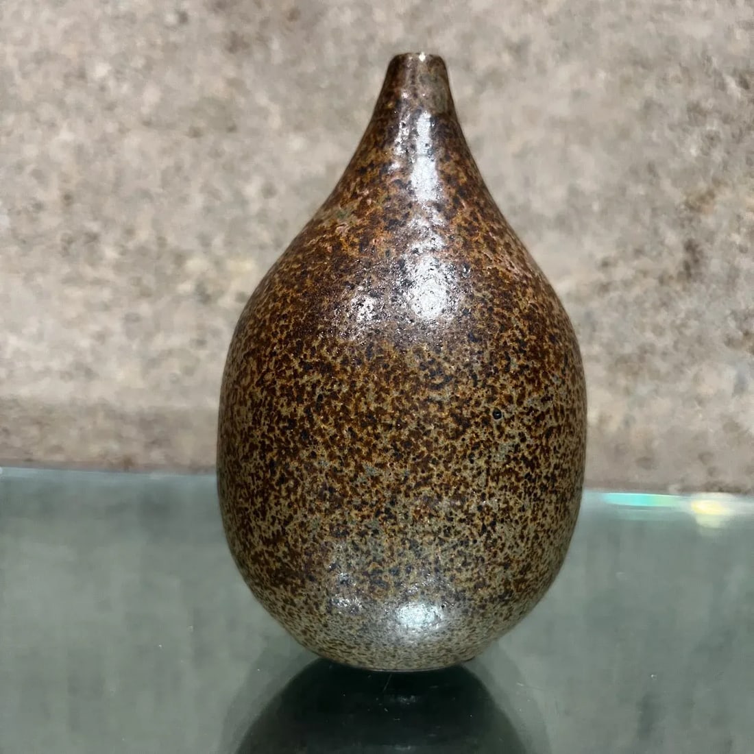 1970s Modern Studio Art Speckled Glazed Weed Pot Bud Vase - 3