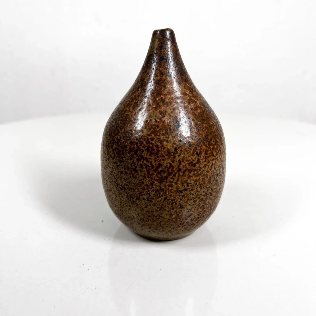 1970s Modern Studio Art Speckled Glazed Weed Pot Bud Vase - 5