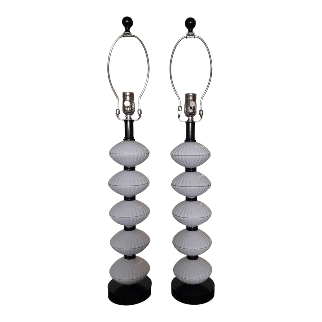 Pair of Contemporary Currey & Co Atomic Age Table Lamps - 3