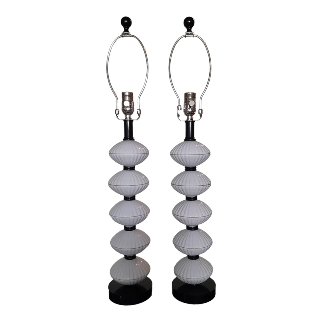 Pair of Contemporary Currey & Co Atomic Age Table Lamps - 7