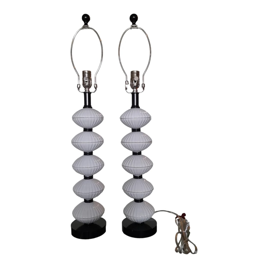 Pair of Contemporary Currey & Co Atomic Age Table Lamps - 8