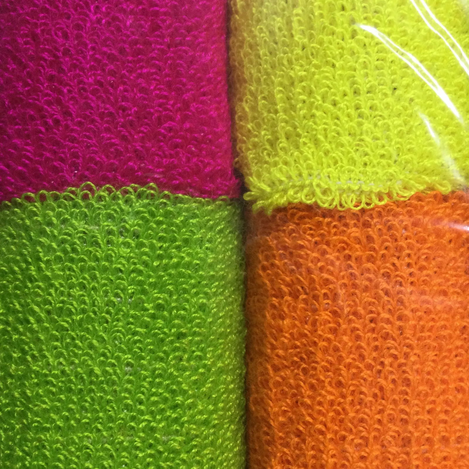 Mid Century Bright Colorful Set of Stretchy Fabric Coasters - 6