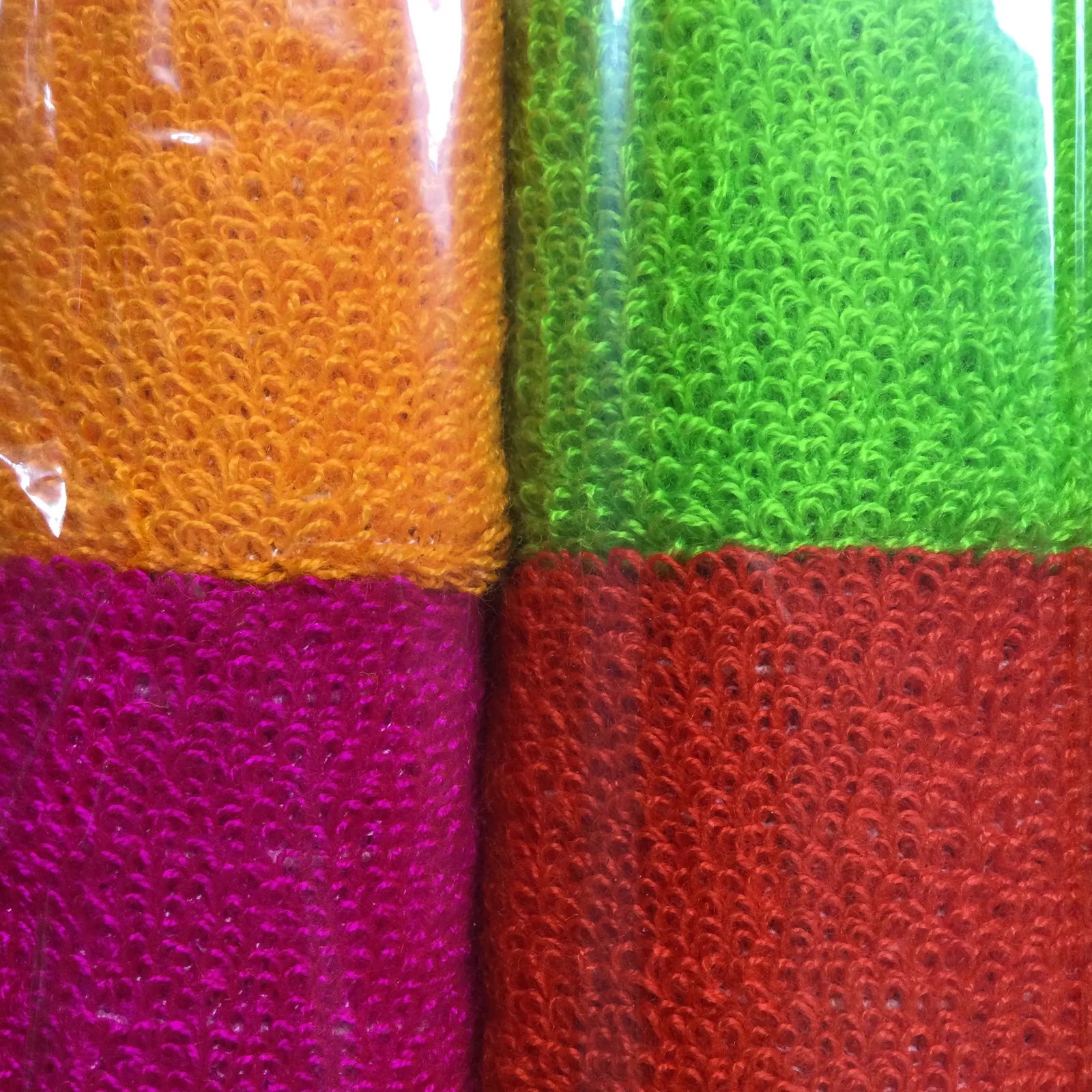 Mid Century Bright Colorful Set of Stretchy Fabric Coasters - 7