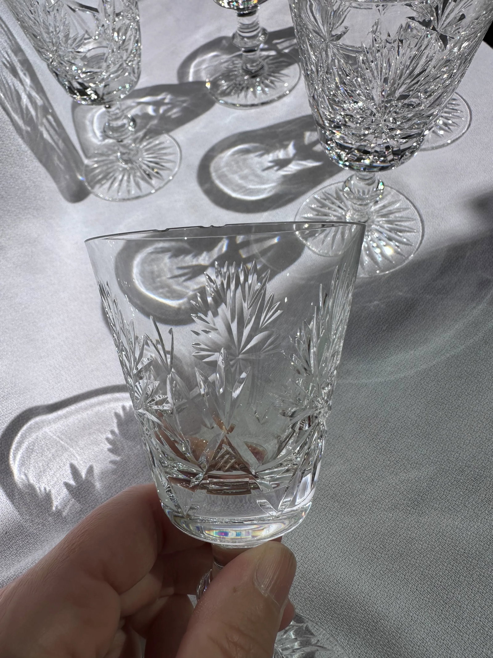 1940s Star of Edinburgh Crystal Sherry Glasses, Made in Scotland- Set of 6 - 10