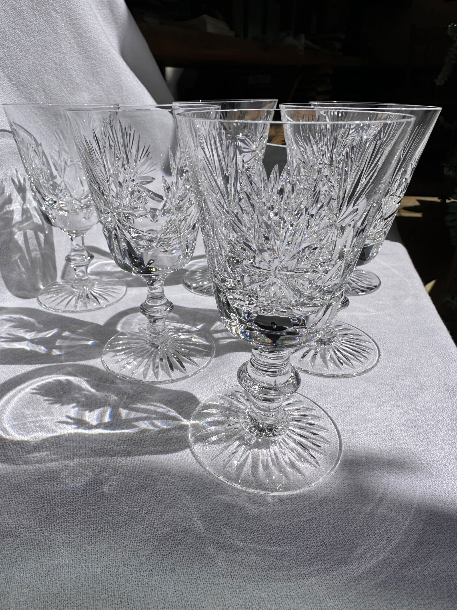 1940s Star of Edinburgh Crystal Sherry Glasses, Made in Scotland- Set of 6 - 5