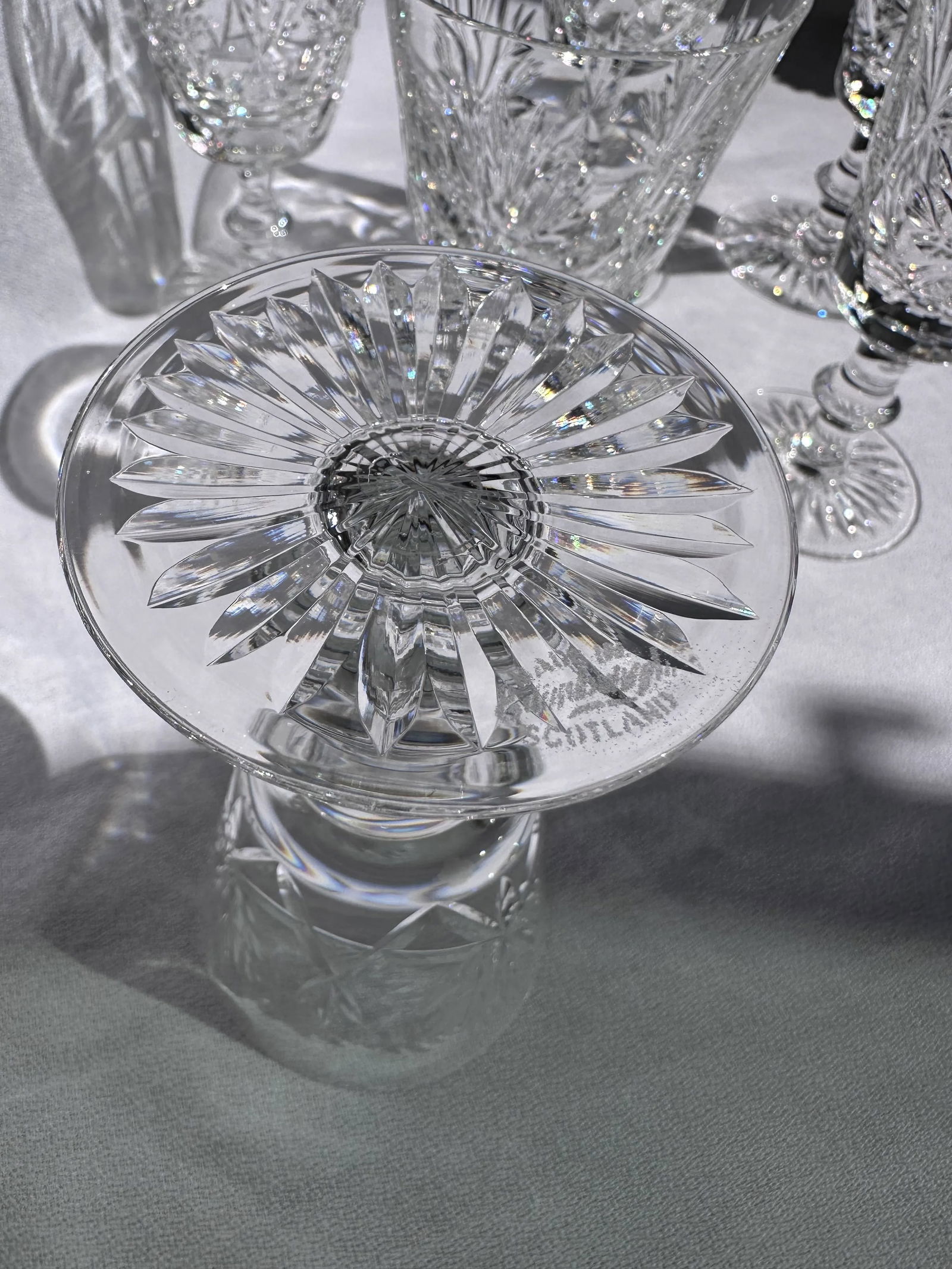 1940s Star of Edinburgh Crystal Sherry Glasses, Made in Scotland- Set of 6 - 7