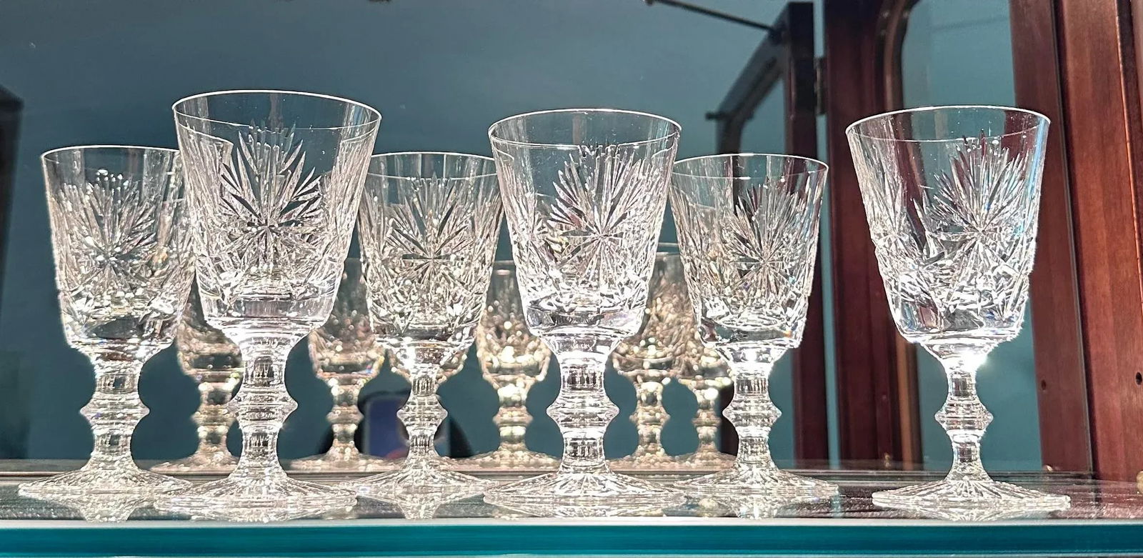 1940s Star of Edinburgh Crystal Sherry Glasses, Made in Scotland- Set of 6 - 9