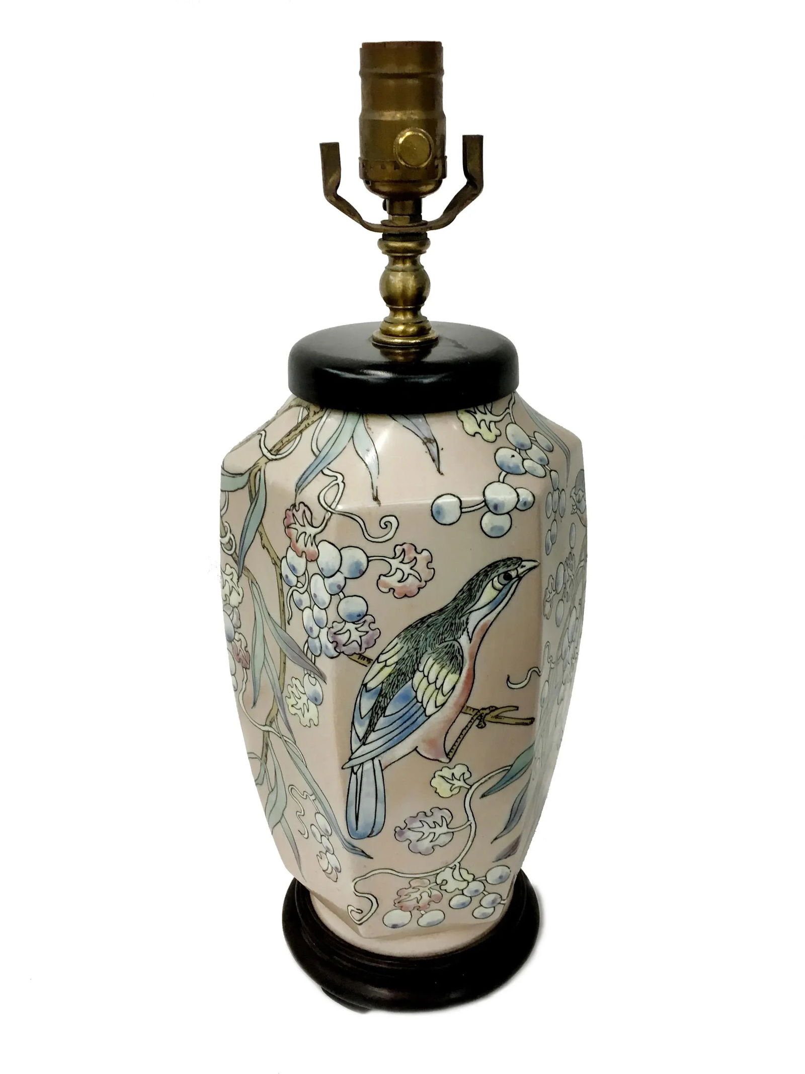 Chinese Style Vase Lamp with Bird Illustration - 2