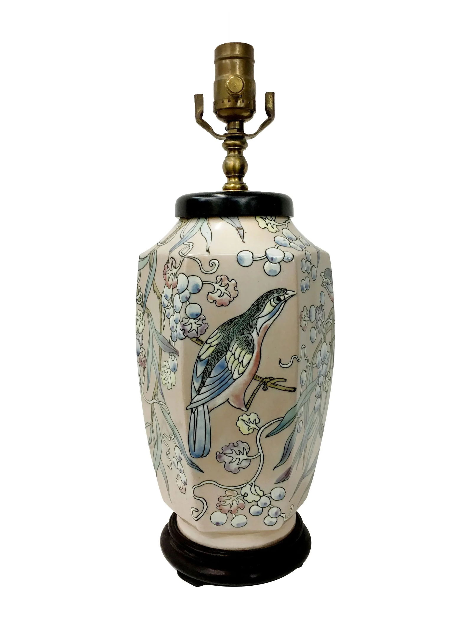 Chinese Style Vase Lamp with Bird Illustration - 4