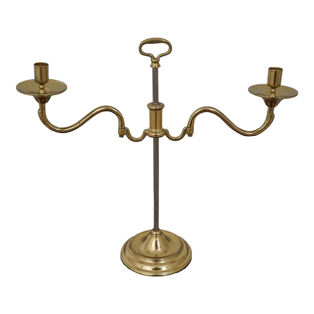 Virginia Metalcrafters Colonial Williamsburg Cw-16-63 Candelabra: Age: Approx: 30 Years Old Details: Well Cared For High Quality Construction Removable Arm 18 C. Design Traditional Style Brass & Steel Construction Adjustable Height Arm Condition: Excellent Original