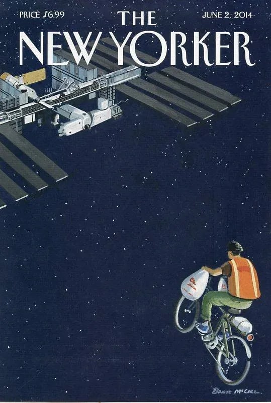 2014, New Yorker Magazine Cover, June 2 (Bruce McCall), Original Cover, Space Station - 3