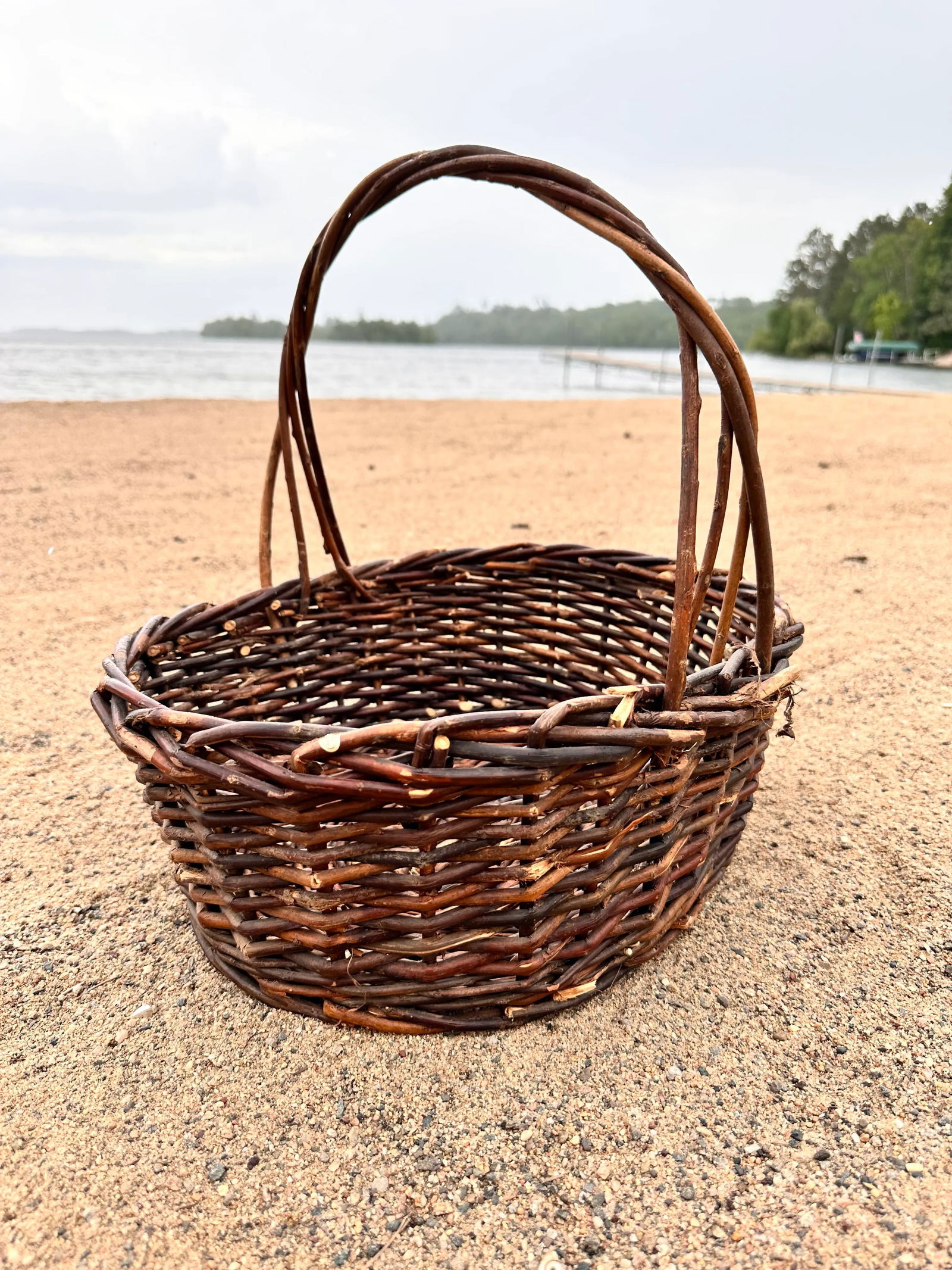 1970s Dark Willow Gathering Basket - 3