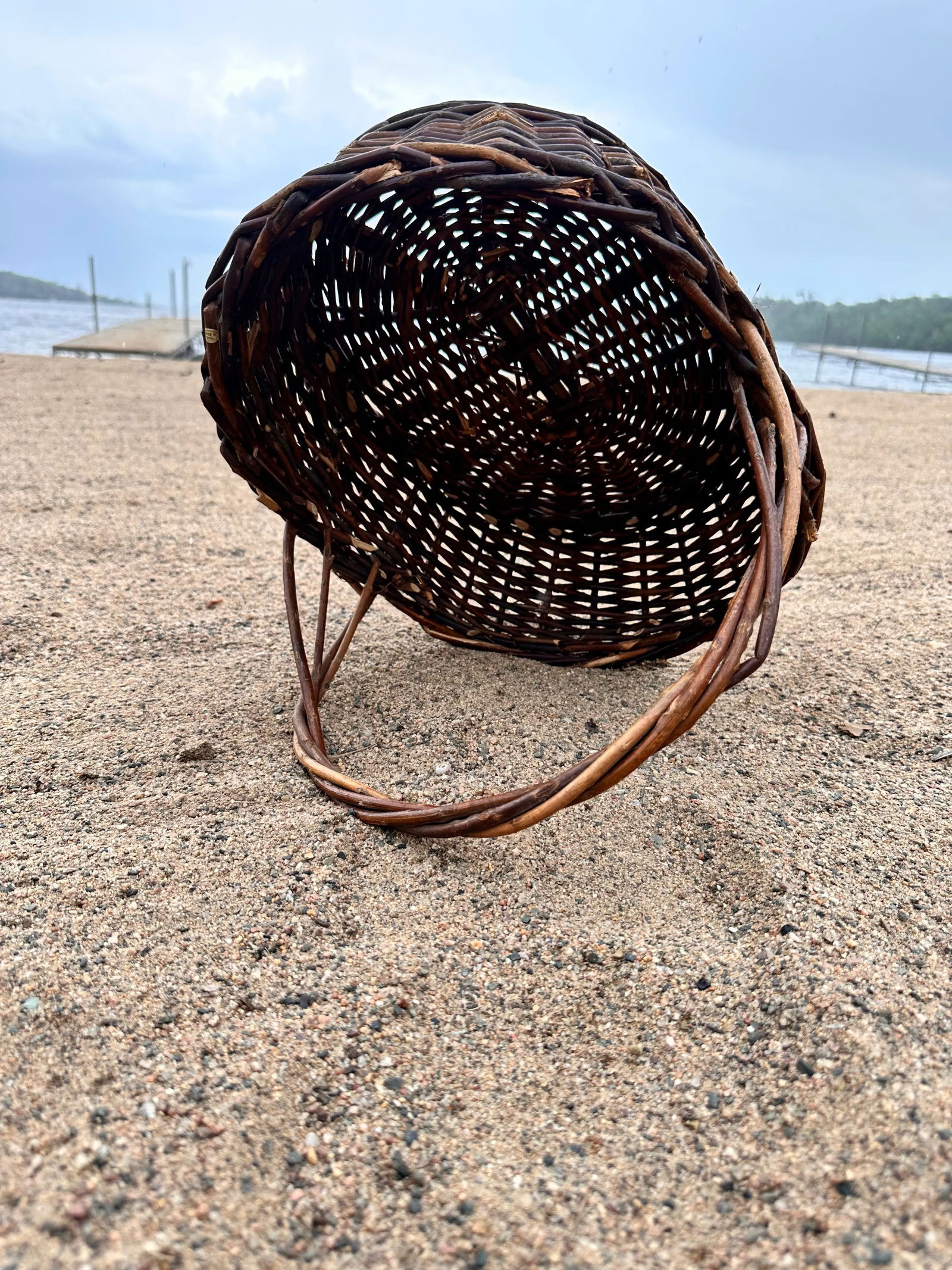 1970s Dark Willow Gathering Basket - 6