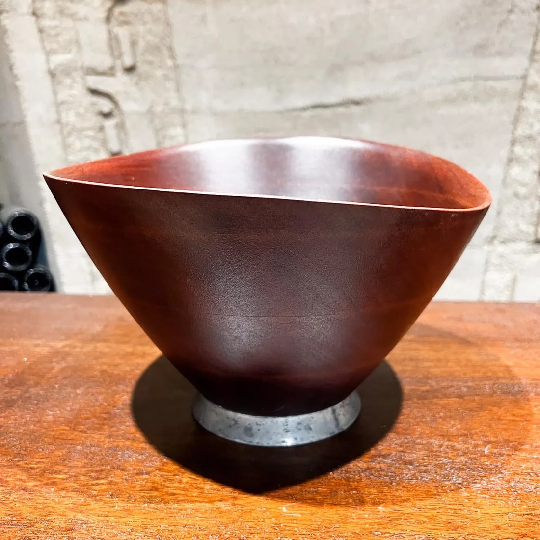 1970s Web Silver Mahogany Wood Bowl Philadelphia - 3