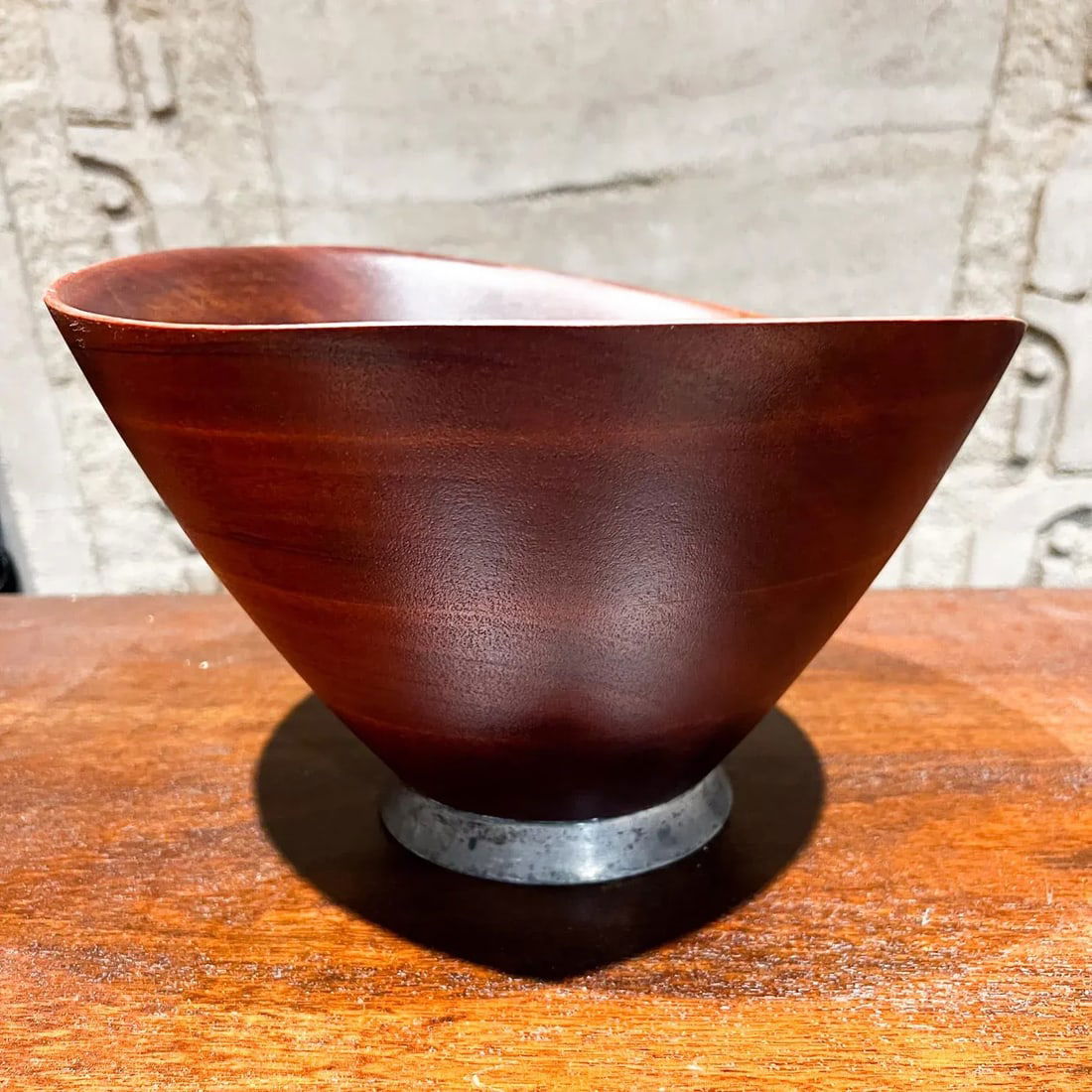 1970s Web Silver Mahogany Wood Bowl Philadelphia - 4