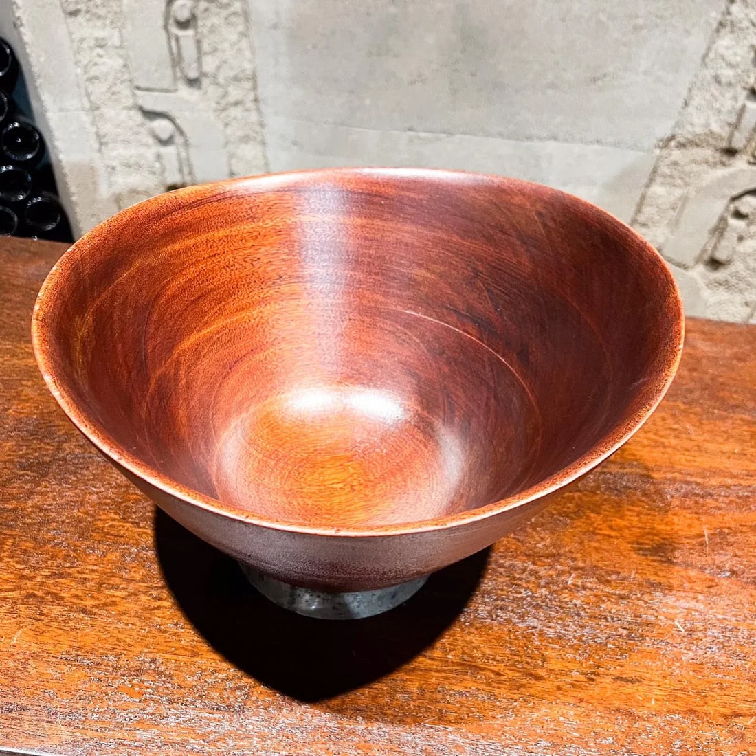 1970s Web Silver Mahogany Wood Bowl Philadelphia - 6