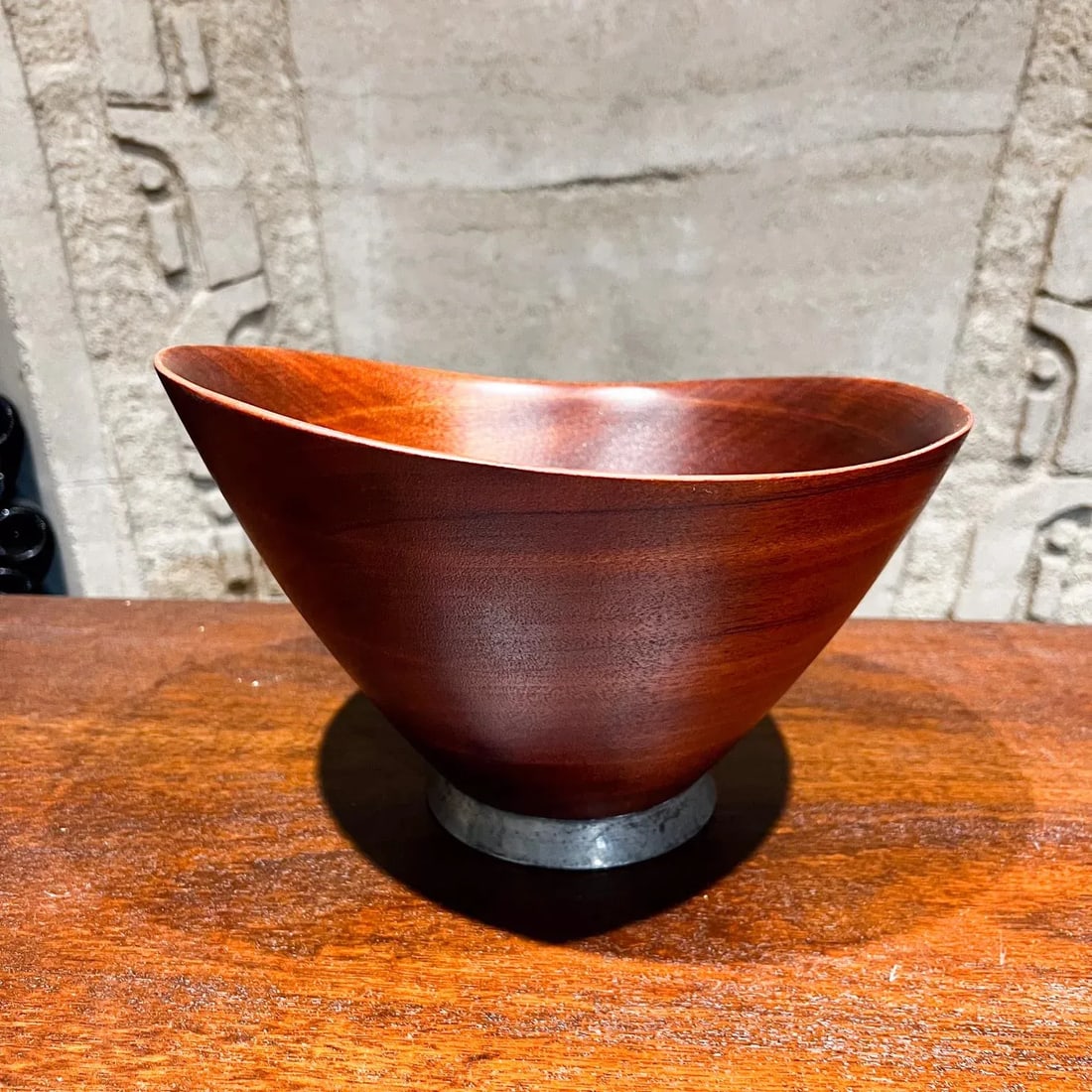 1970s Web Silver Mahogany Wood Bowl Philadelphia - 9