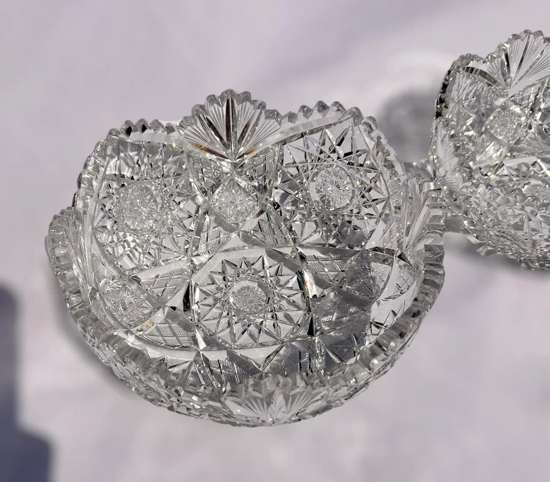 Antique Libbey Glass Company Sultana American Brilliant Period Cut Glass Bowl - 6