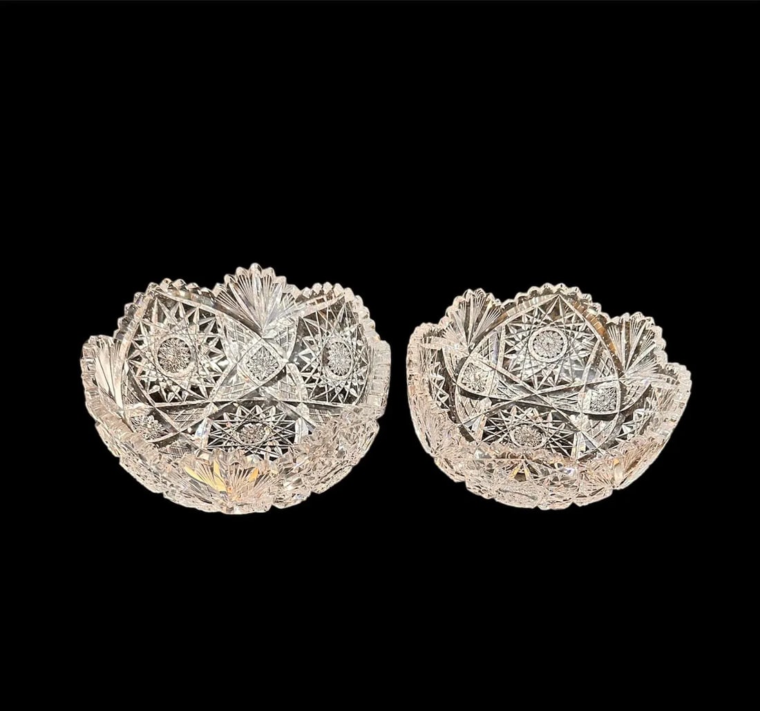 Antique Libbey Glass Company Sultana American Brilliant Period Cut Glass Bowl - 9