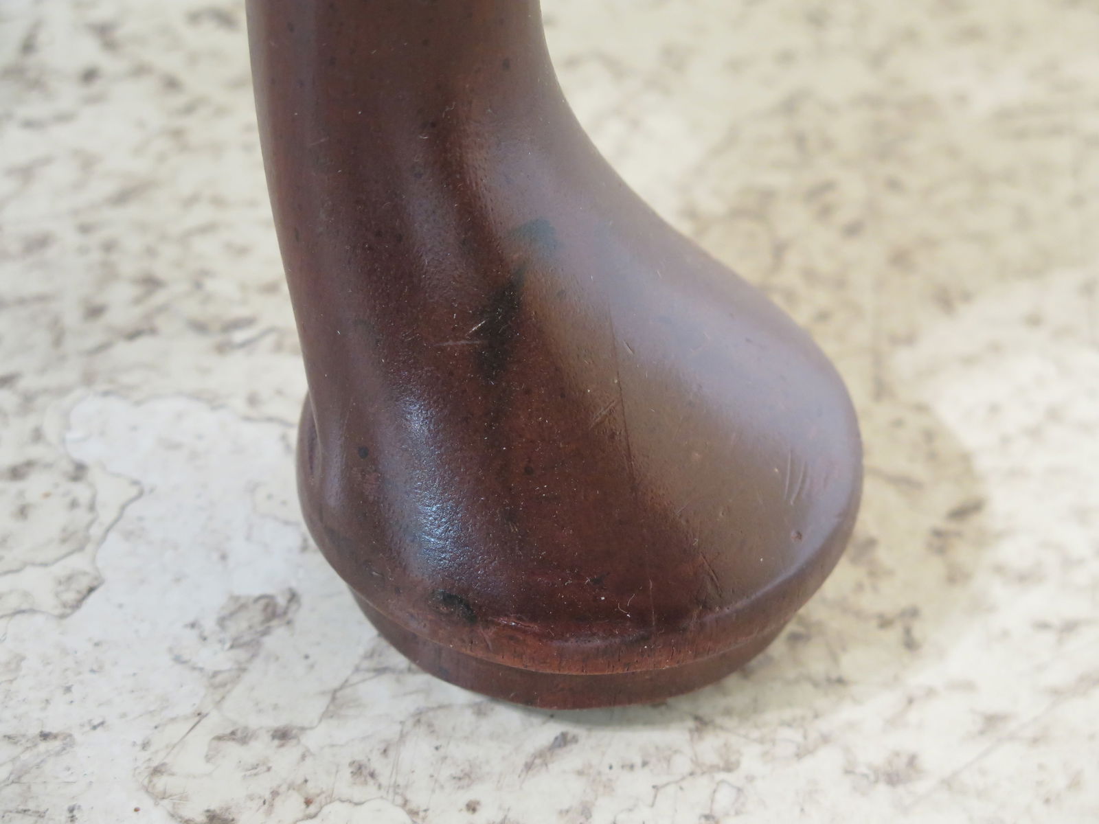 Queen Anne Stretcher Base Mahogany Wing Chair - 7