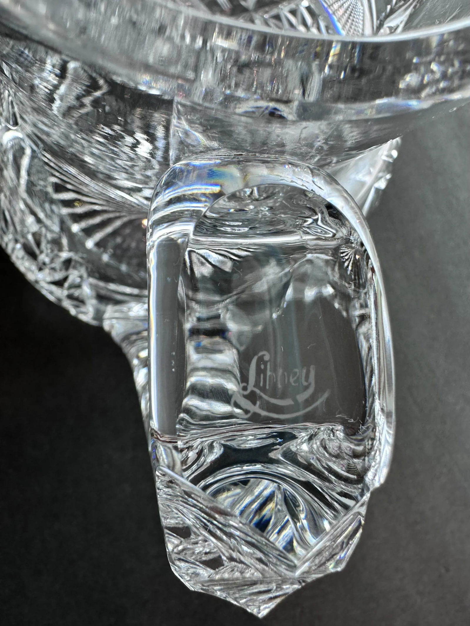 Antique Libbey With Hawkes American Brilliant Period Crystal Pitcher Tumbler Glassware Set of 9 - 6