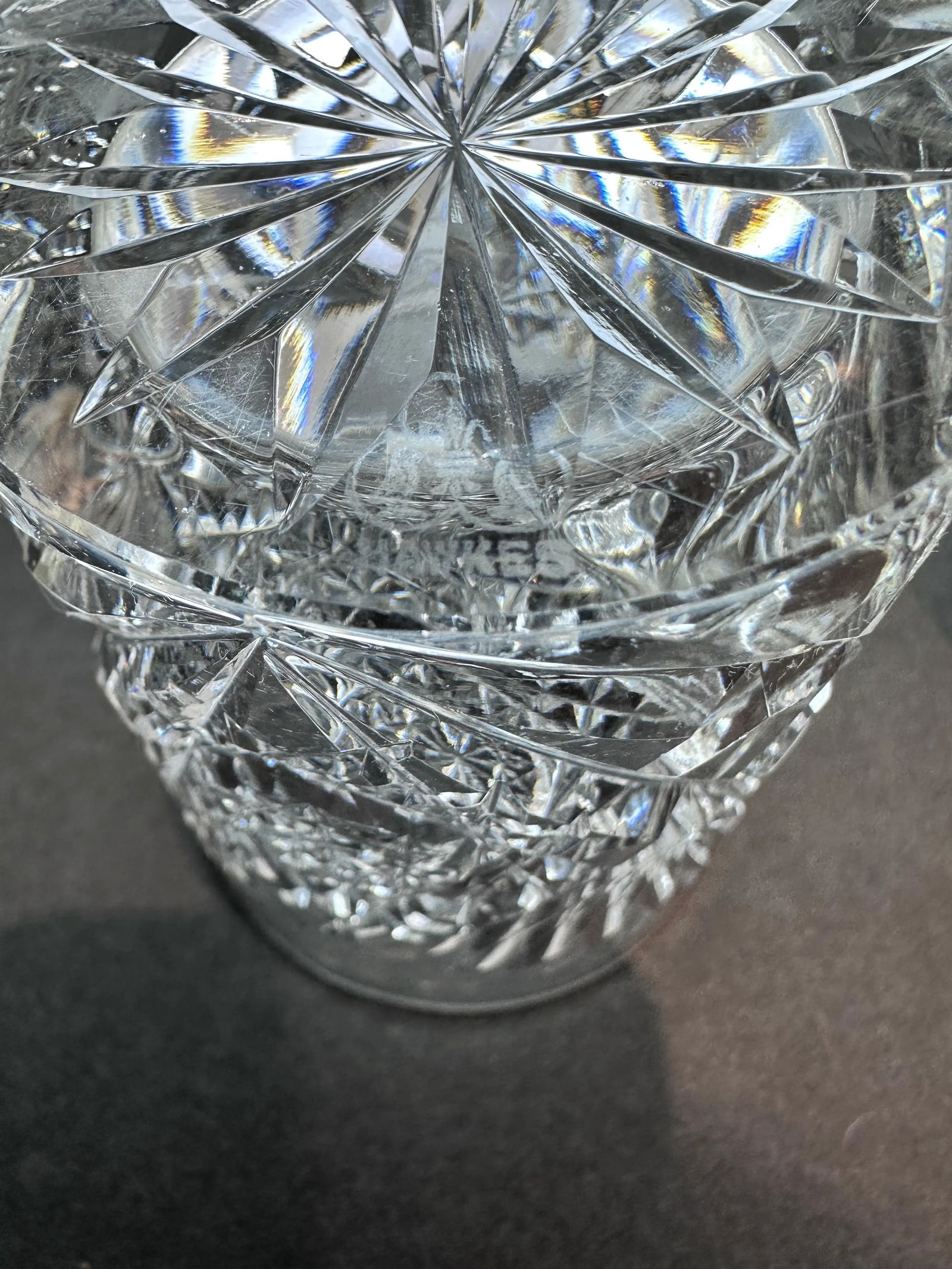 Antique Libbey With Hawkes American Brilliant Period Crystal Pitcher Tumbler Glassware Set of 9 - 8