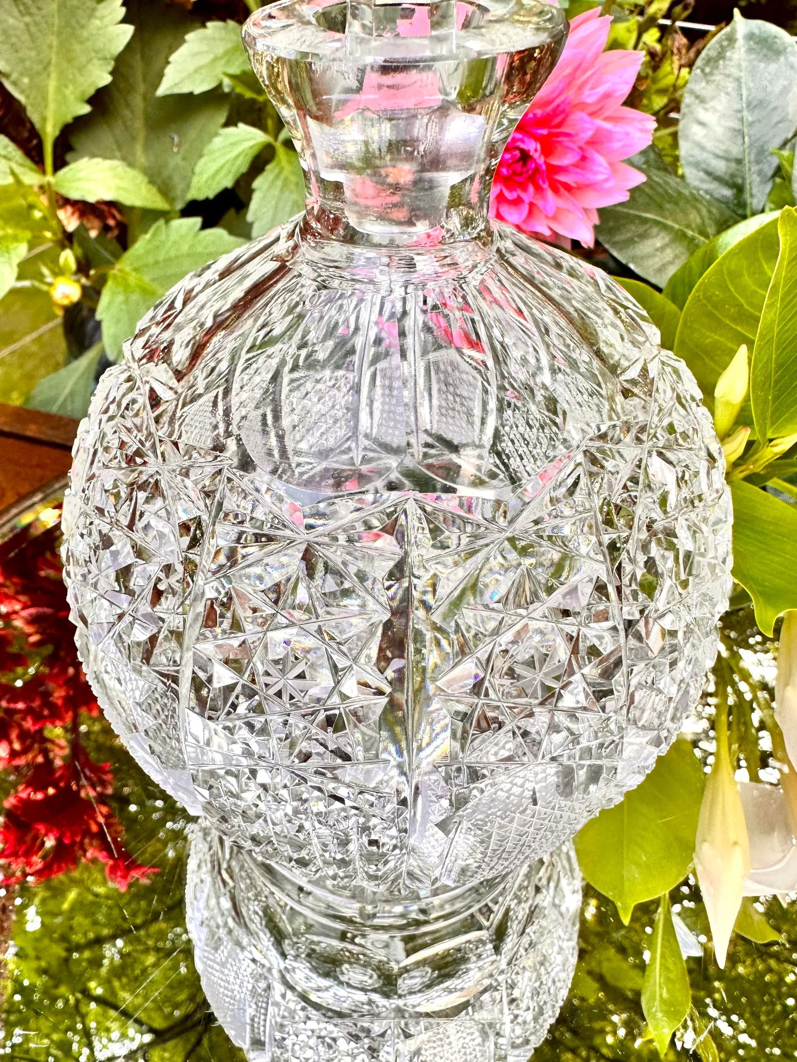 Mid 20th Century Round Cut Glass Decanter - 7