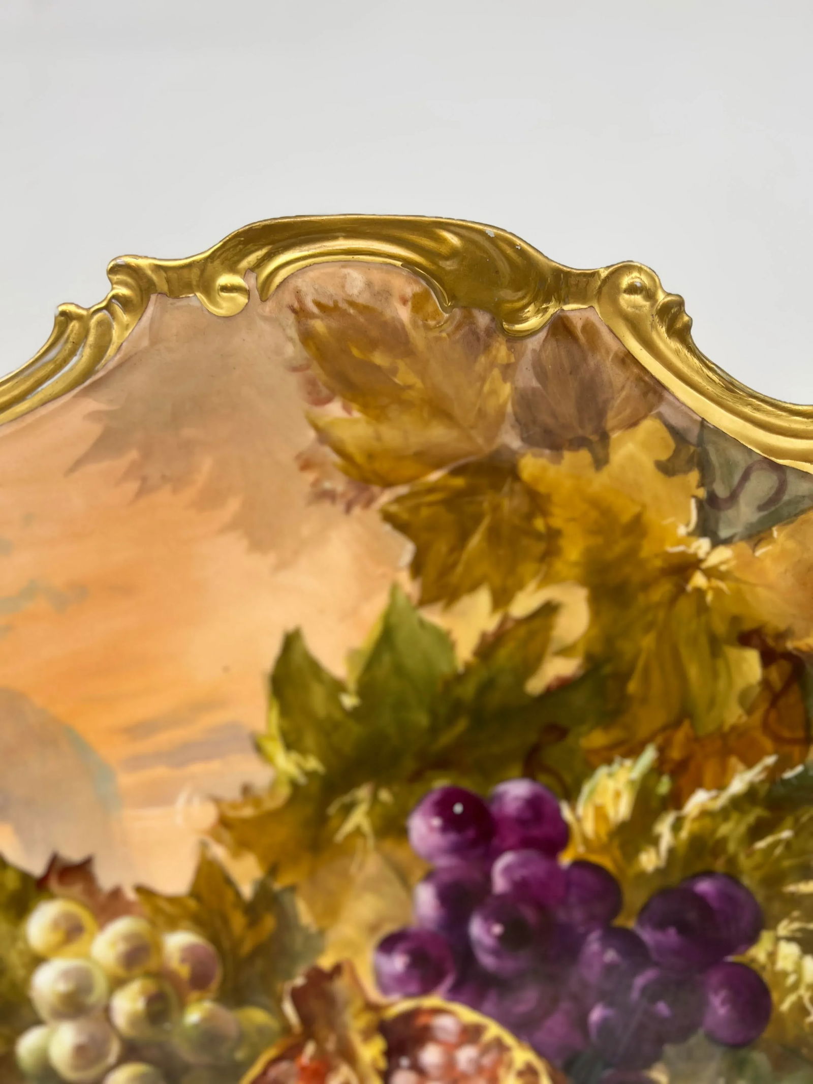 Large Antique Limoges Hand Painted Holy Fruit Porcelain Platter Signed Dubois - 6