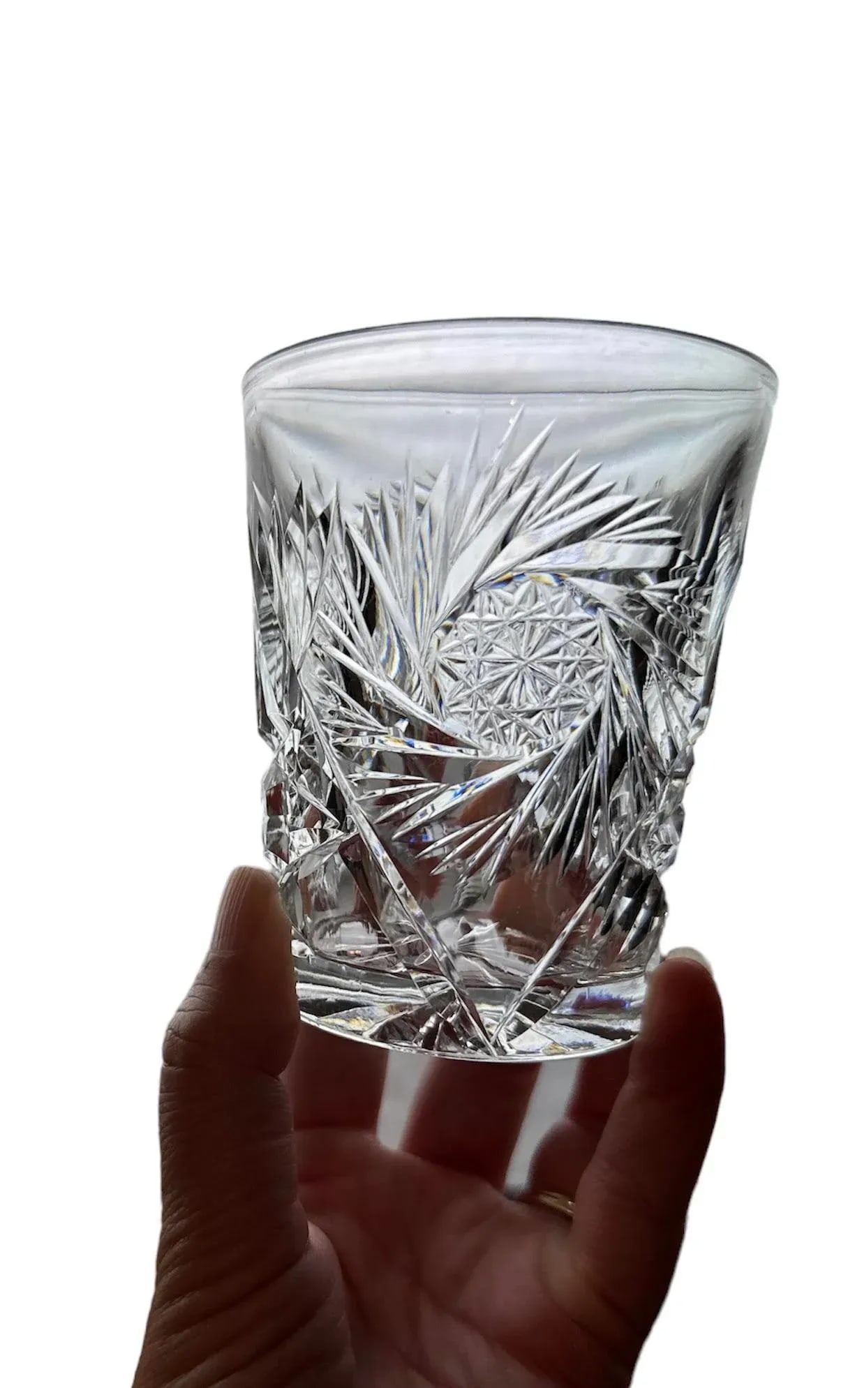 Antique American Brilliant Period Cut Crystal Carafe and Tumblers Set- 3 Pieces - 3