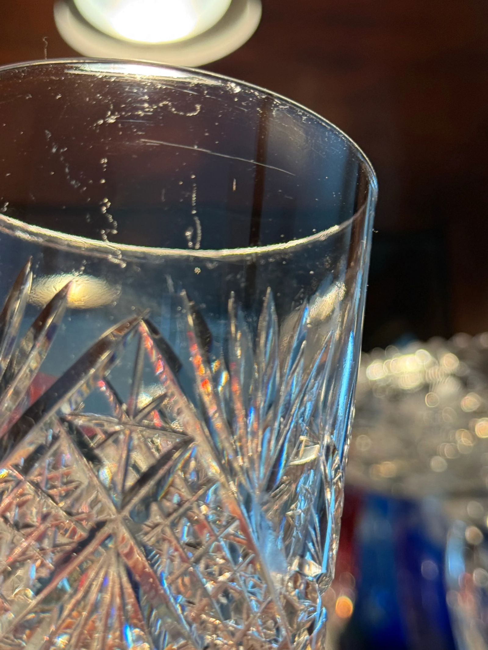 Circa 1899 Bergen Glass "Beverley' American Brilliant Period Cut Crystal Carafe and Tumblers Set - 10