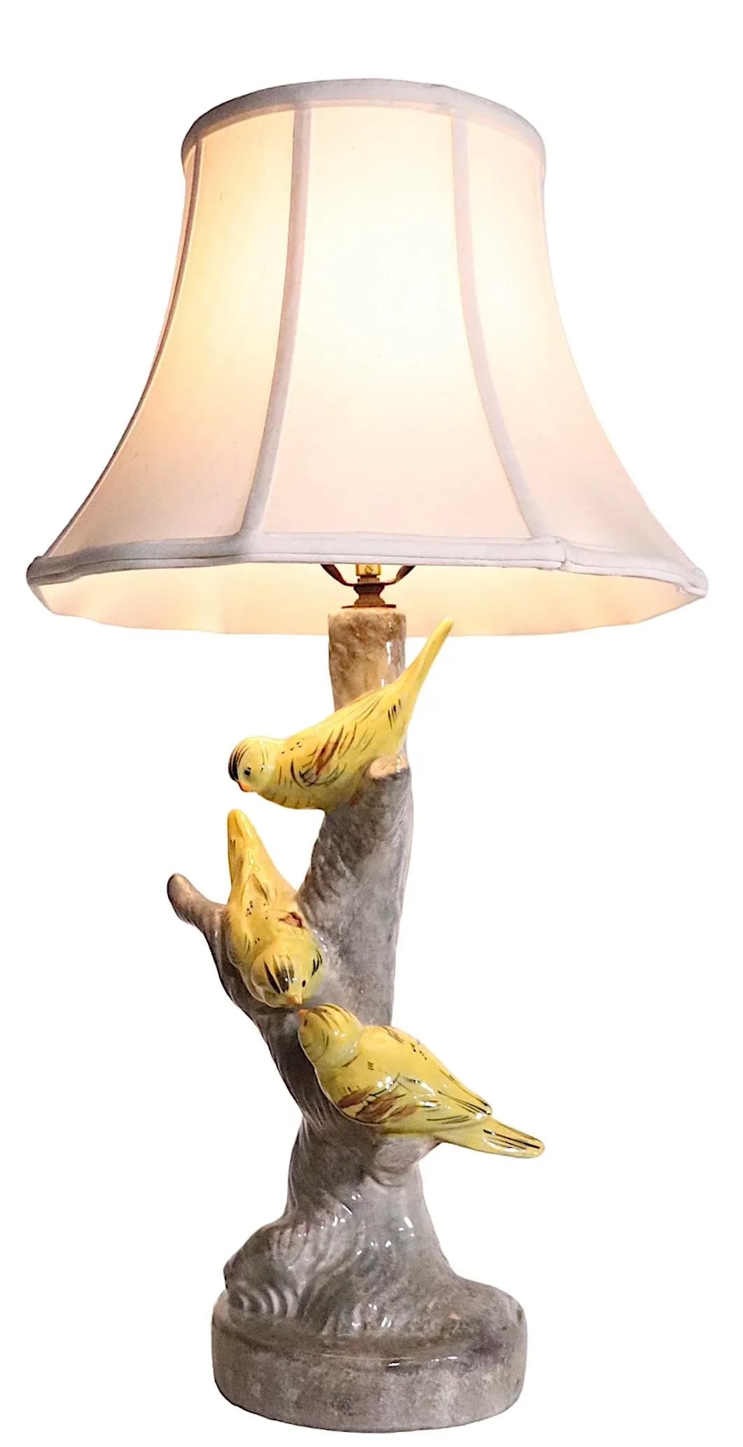 Ceramic Table Lamp With Finches Perched a Tree Possibly Haeger Pottery C 1950's - 8