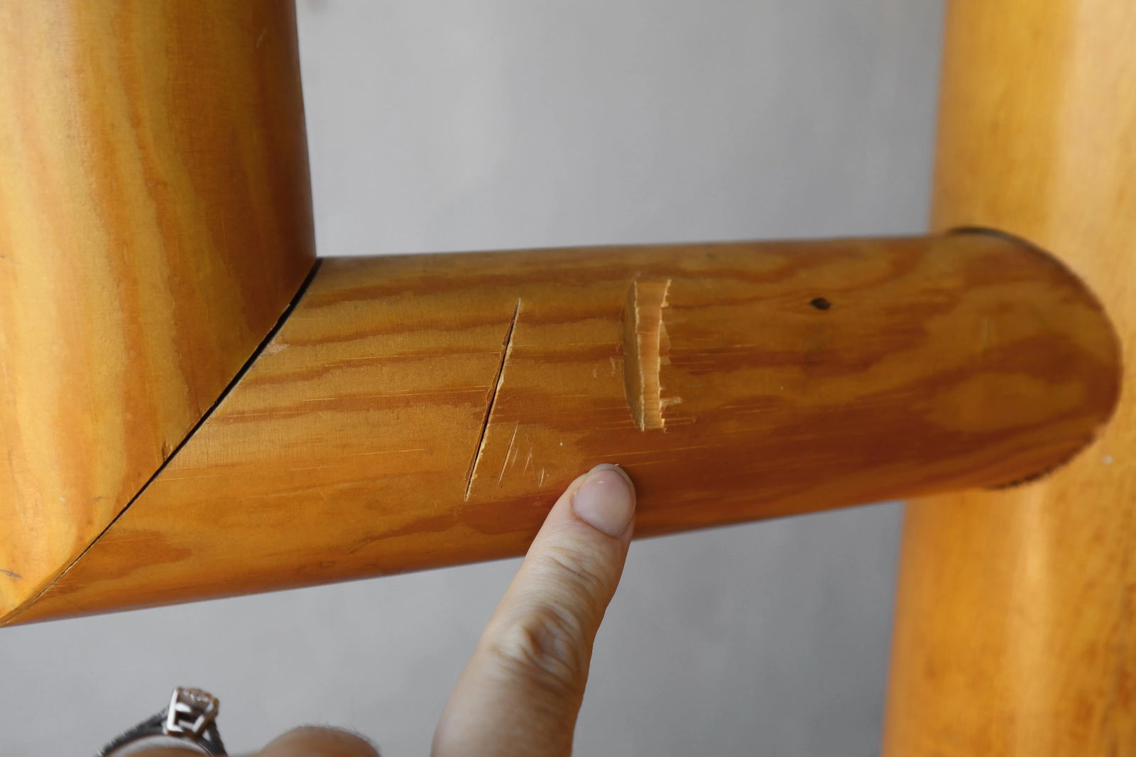 Vintage Solid Pine Wood Sculpture Coat Rack - 6