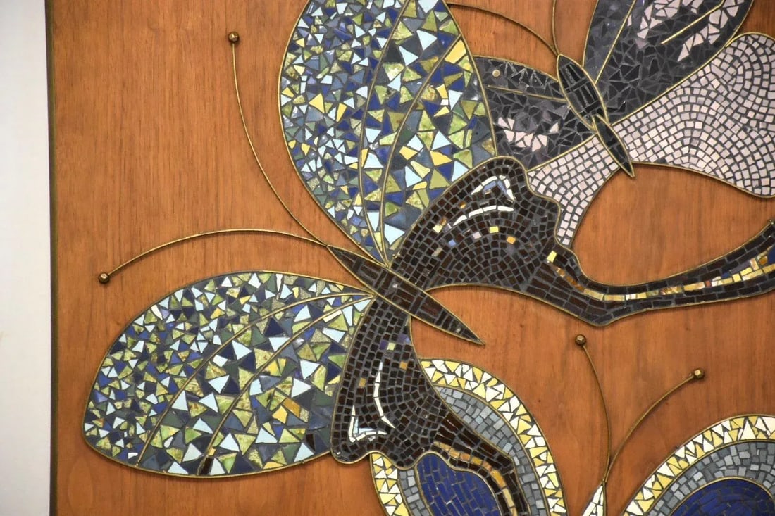 Ceramic Modernist Tile Walnut Wall Art - 3