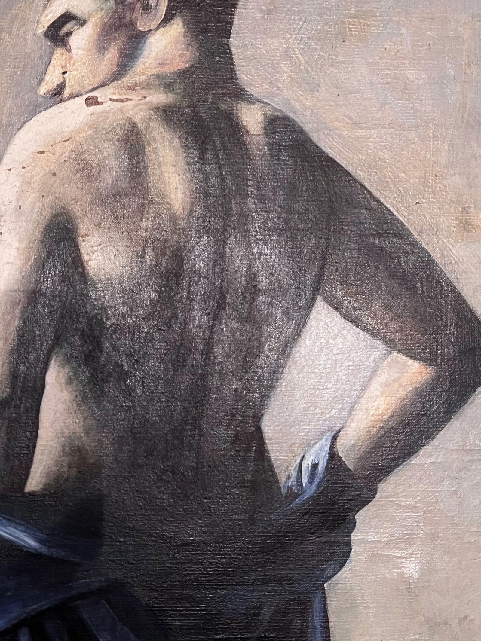 Male Figure Study, Painting by Tony Trezza, Circa 1940s - 2