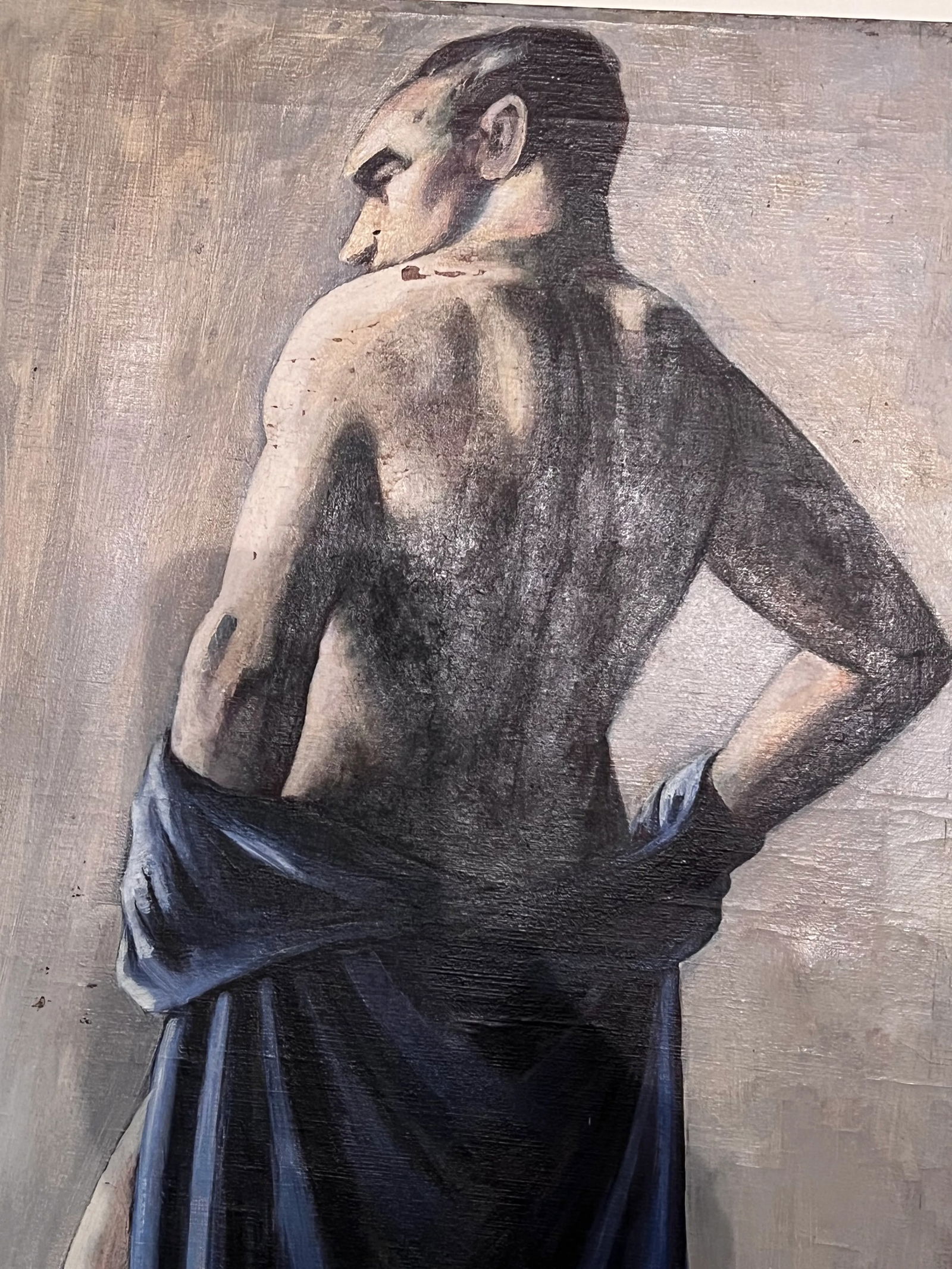 Male Figure Study, Painting by Tony Trezza, Circa 1940s - 4