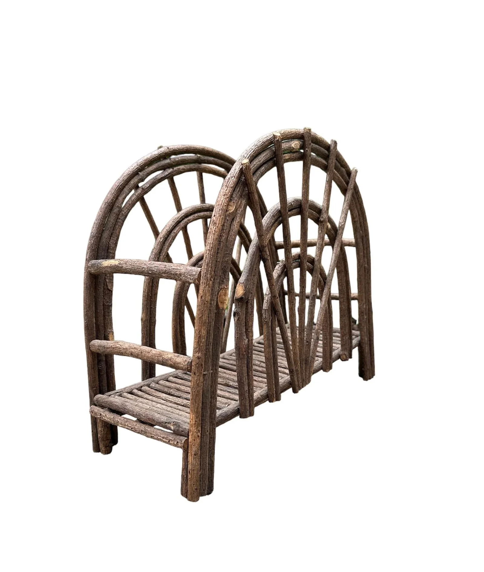 Rustic Willow Wood Branch Magazine Holder - 2