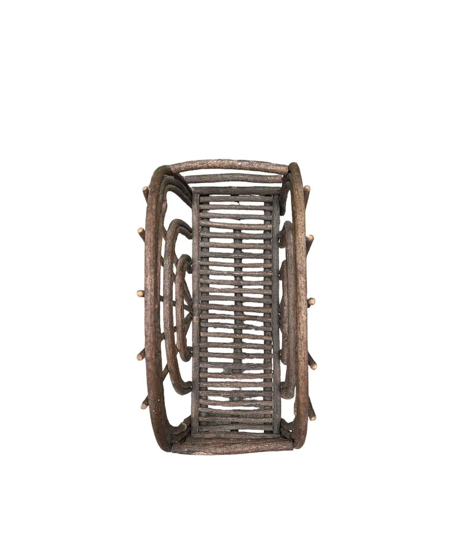 Rustic Willow Wood Branch Magazine Holder - 3