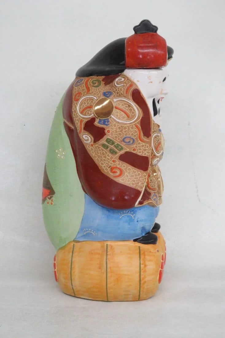 Japanese Porcelain Moriage Daikuko Kamotsuru Sake Bottle Decanter - 3