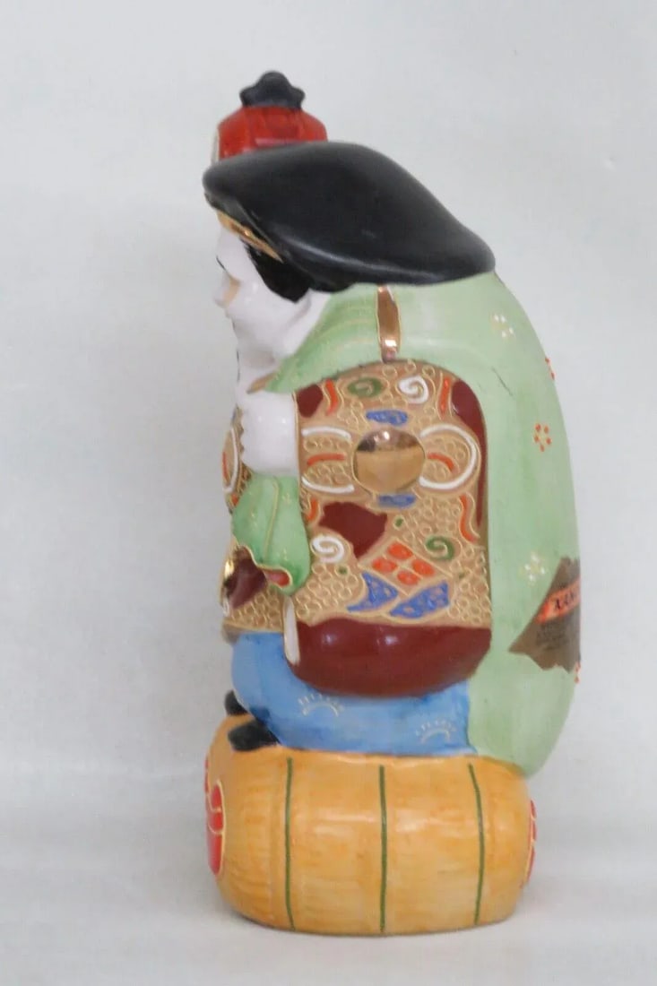 Japanese Porcelain Moriage Daikuko Kamotsuru Sake Bottle Decanter - 4