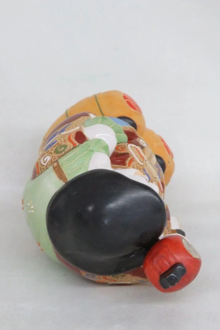 Japanese Porcelain Moriage Daikuko Kamotsuru Sake Bottle Decanter - 9