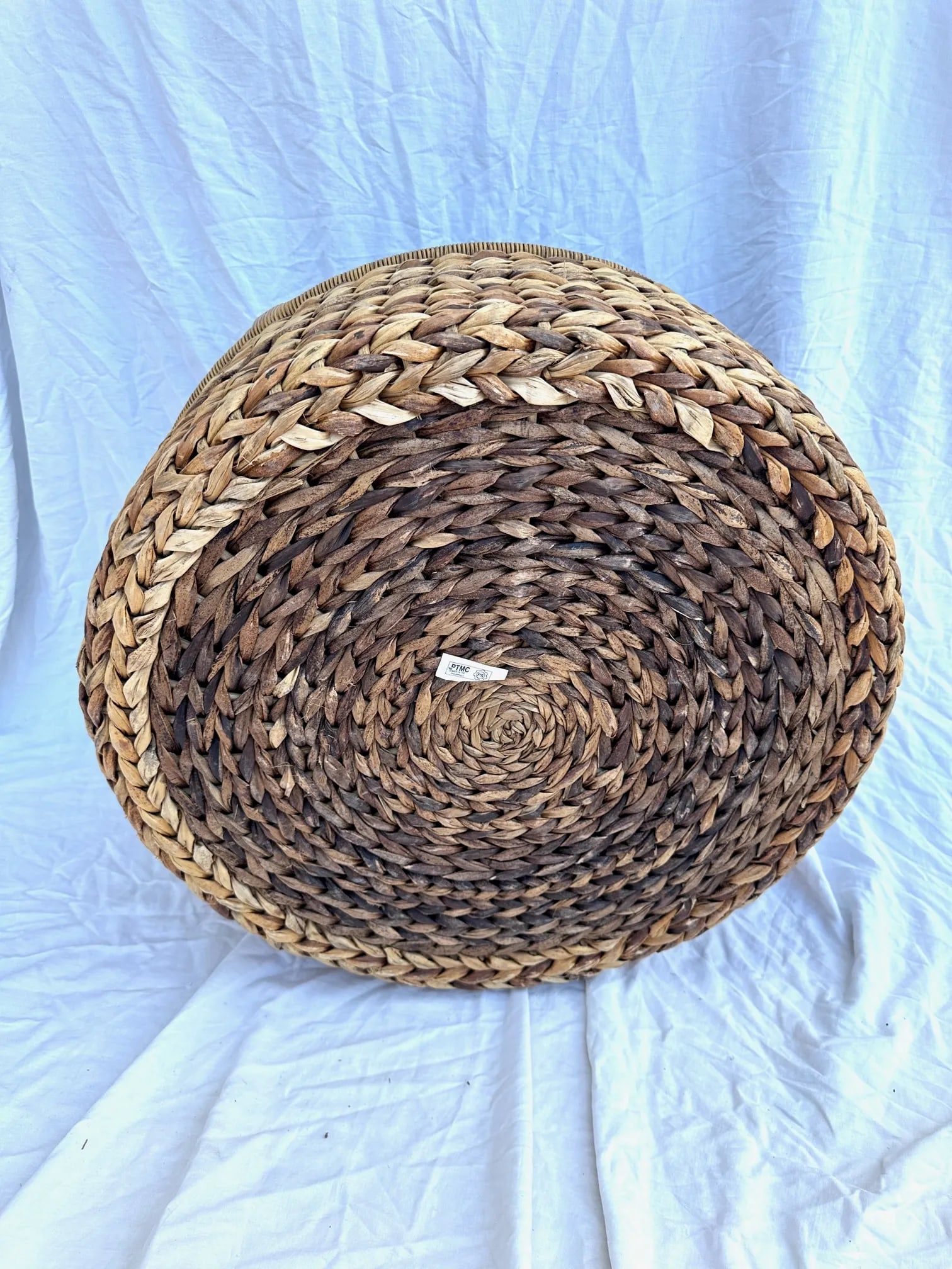 Large Handwoven Bamboo/Banana Leaf Storage Basket W/Handles - 6