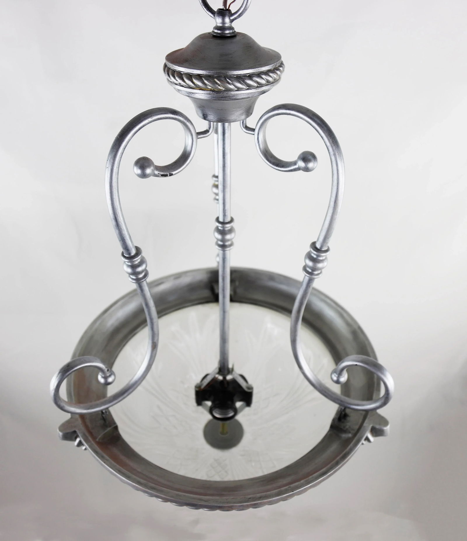 Silver Three-Light Chandelier, - 3