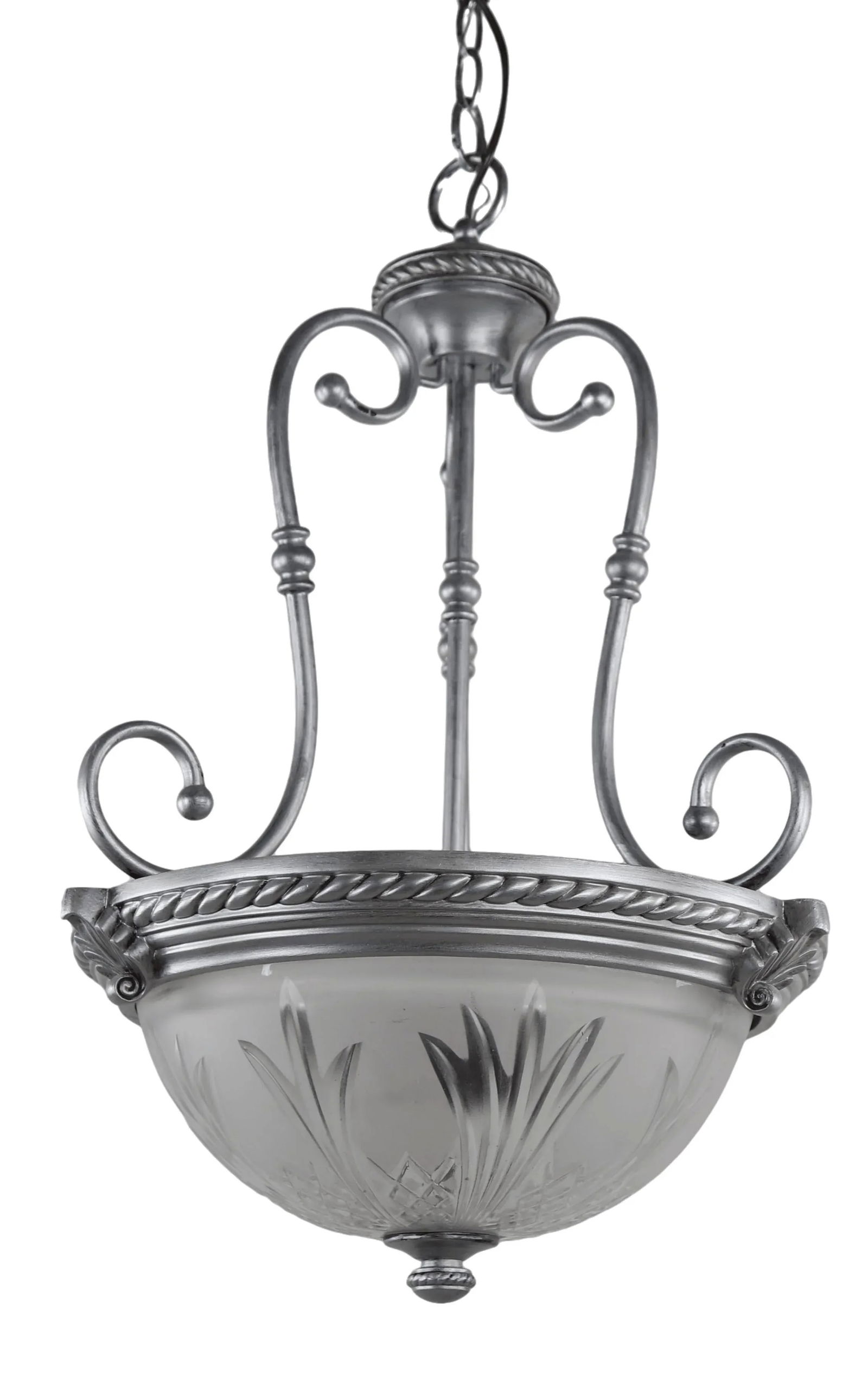 Silver Three-Light Chandelier, - 7