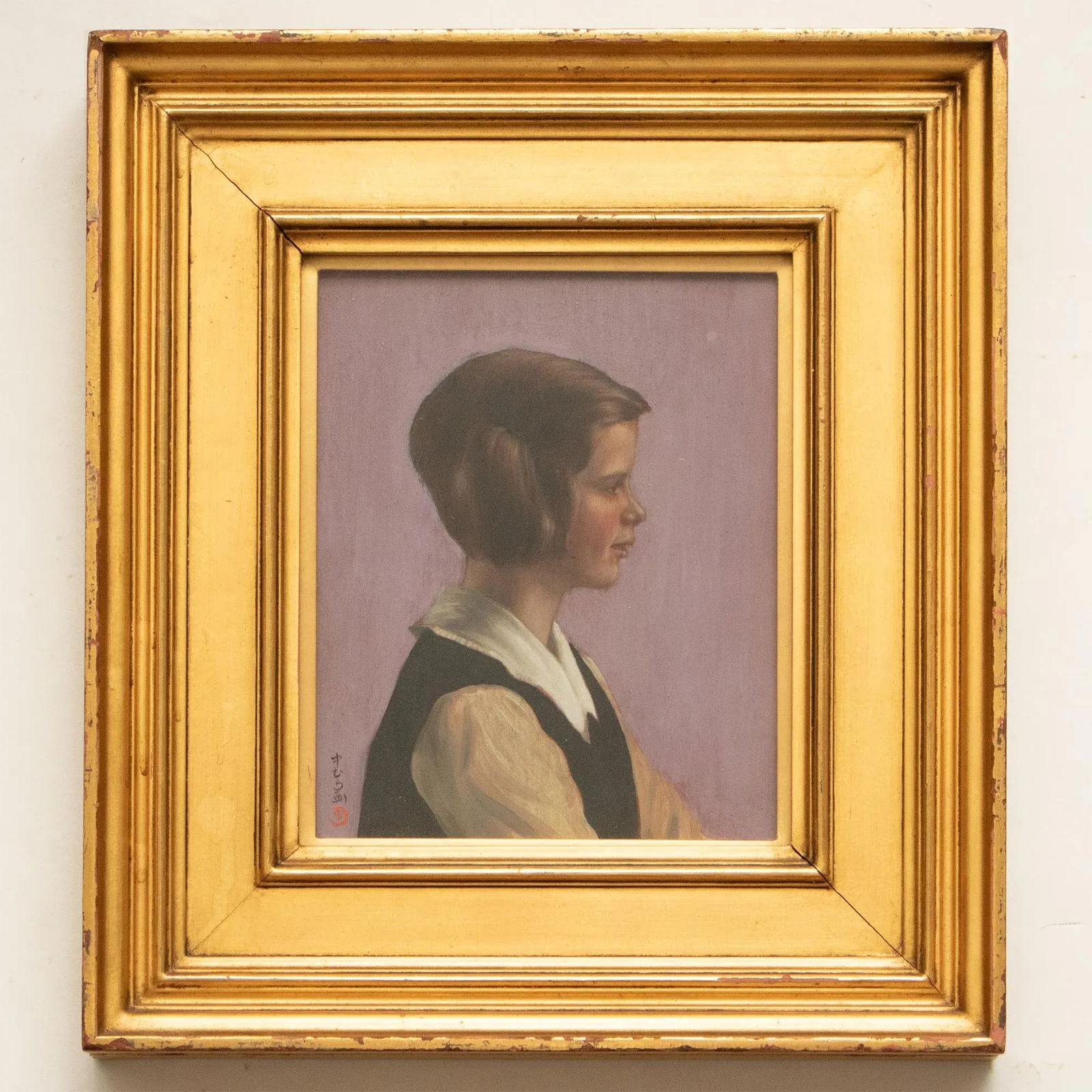 1920s Kanji (Kanzi) Nakamura "Portrait of Betsy" Painting, Framed - 3