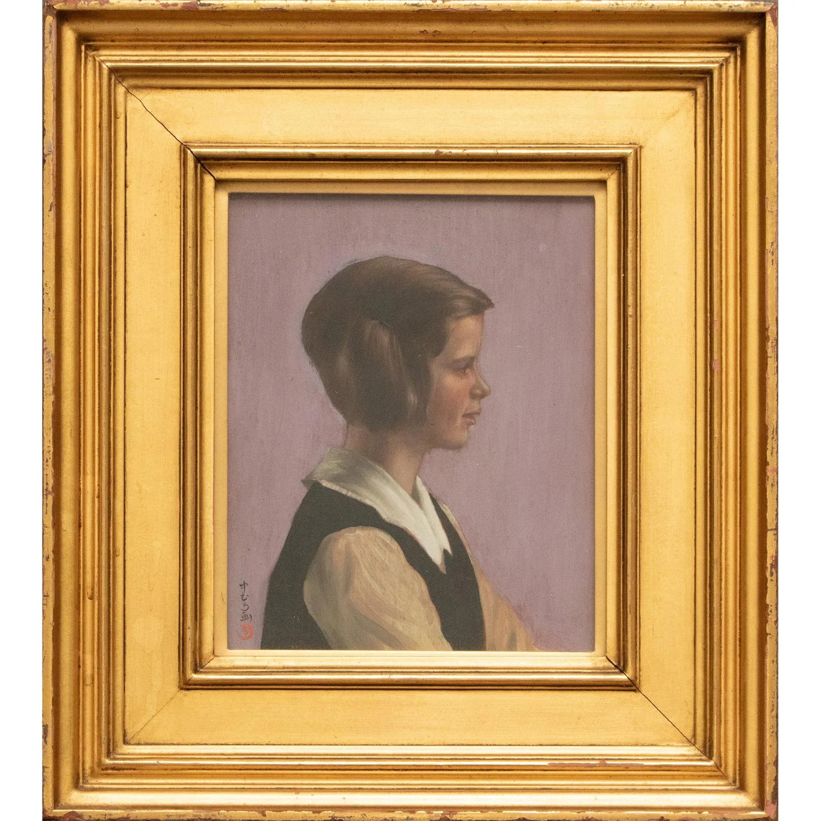 1920s Kanji (Kanzi) Nakamura "Portrait of Betsy" Painting, Framed - 9