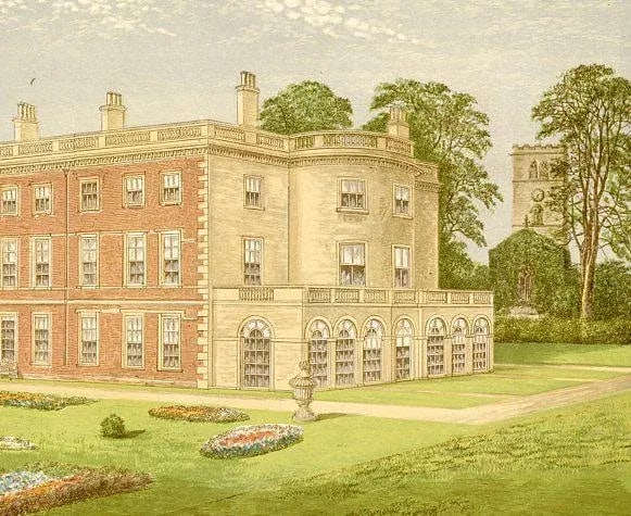 1880s English Manor Home Print, Clifton Hall - 2