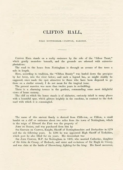 1880s English Manor Home Print, Clifton Hall - 3