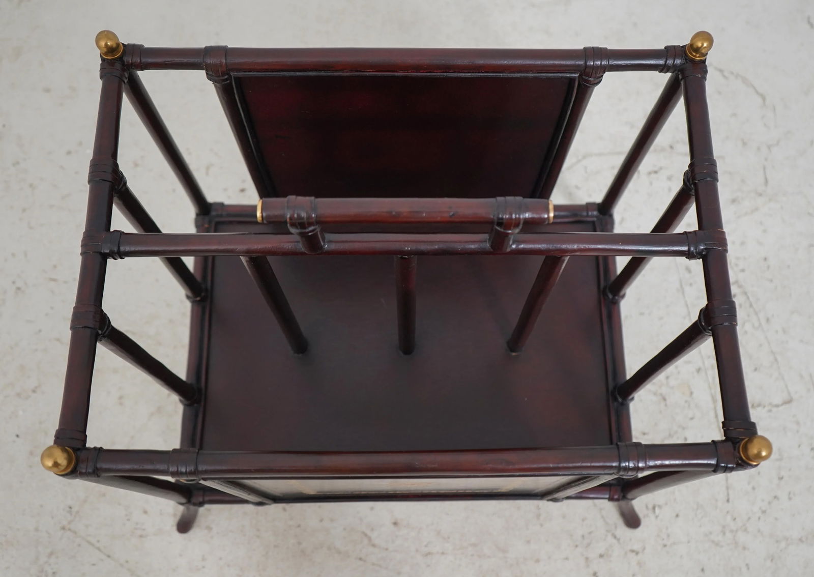 Maitland Smith Bamboo Form & Leather Magazine Rack - 5