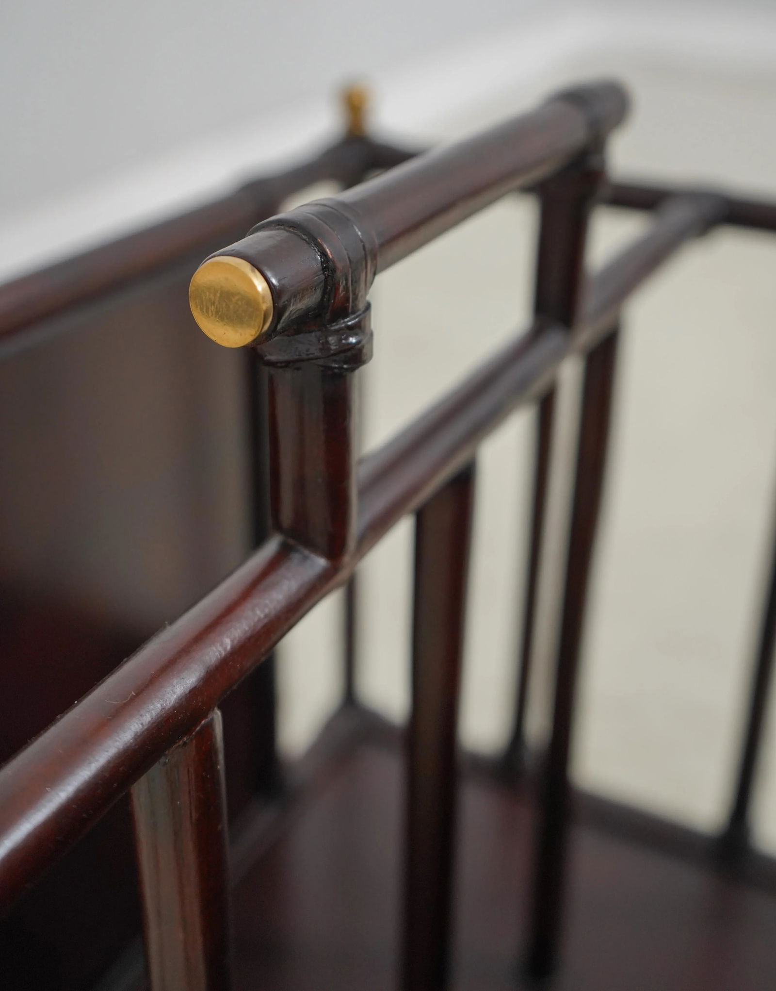 Maitland Smith Bamboo Form & Leather Magazine Rack - 7